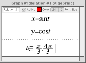 x=sint;y=cost;t in [pi/3,4pi/3]