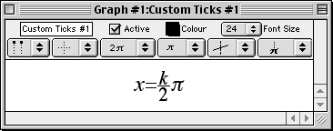 A custom ticks window displaying a simple specification