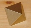 Aluminum octahedron, painted gold